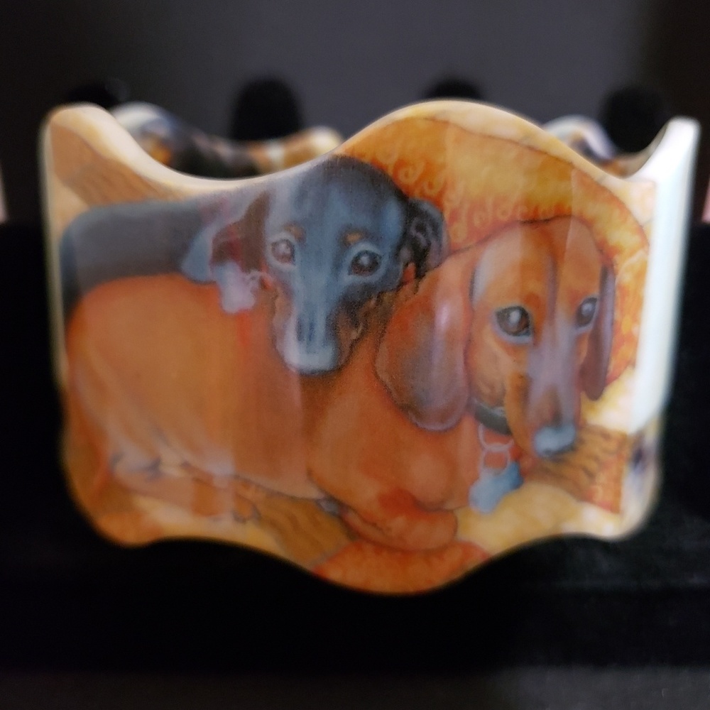 Traditional Patterns Wavy Dachshund Cuff Bracelet